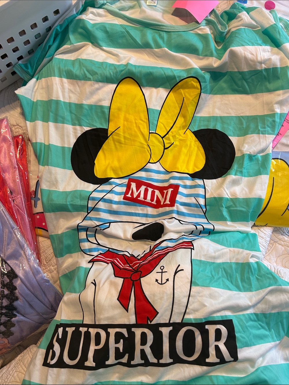 Striped 90% XL cotton night shirt